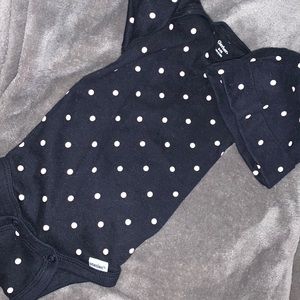 Black and pink onesie with matching hat